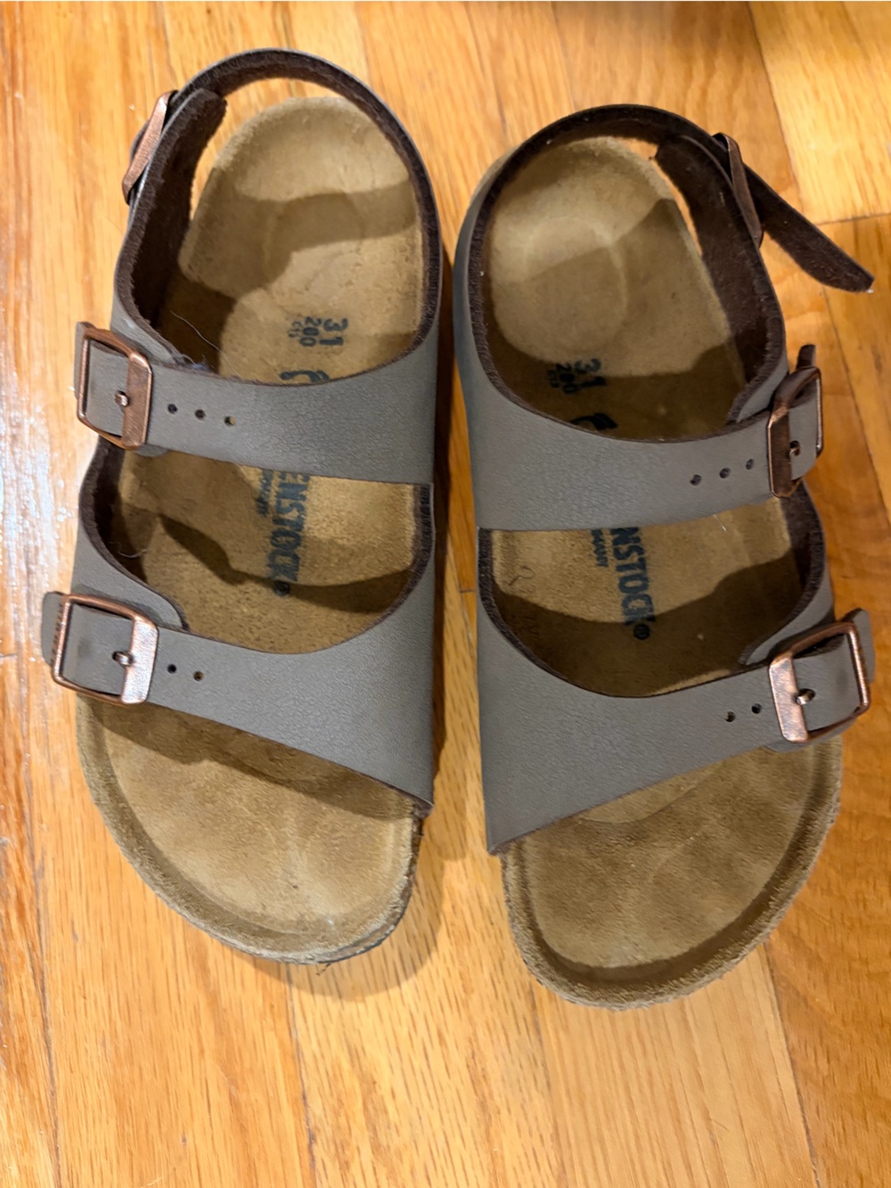 Birkenstock Kids Brown Double-Strap Comfort Sandals size 31 - kids 13